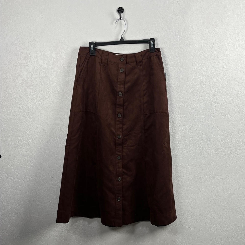 Women's Faux Suede Midi A-Line Skirt - Universal Thread Sz 10 Boho Cottage core